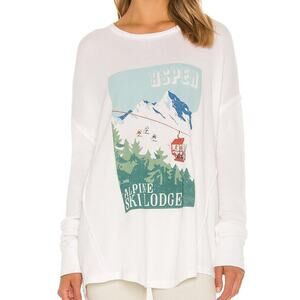 Show Me Your Mumu Bosco Ski Long Sleeve Top White Green Size Medium